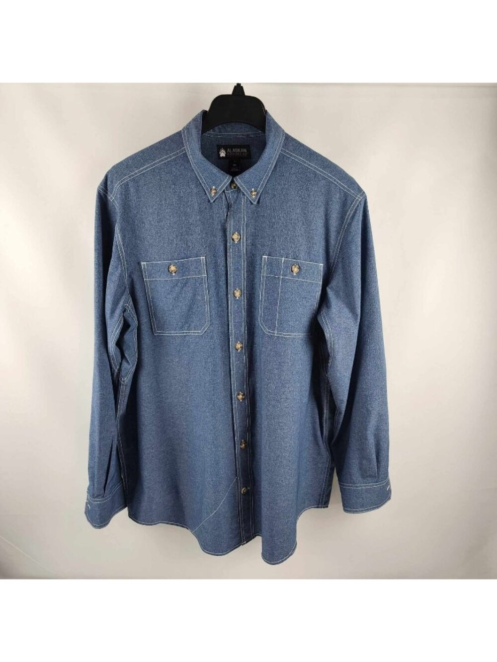 Alaskan Hardgear Shirt Mens XL Blue Bush Pilot L/S Button Down Collar